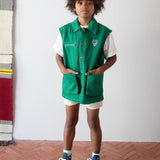 Green Denim Sleeveless Jacket
