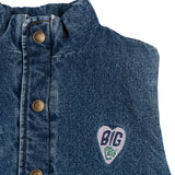Blue Denim Sleeveless Padded Jacket