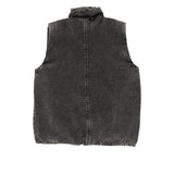 Grey Denim Sleeveless Padded Jacket