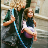 Grey Denim Sleeveless Padded Jacket