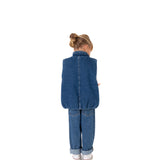 Blue Denim Sleeveless Padded Jacket